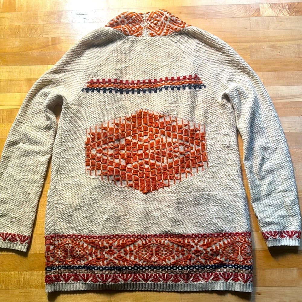Lucky Brand Southwest Vibe Open Front Sweater Sz M